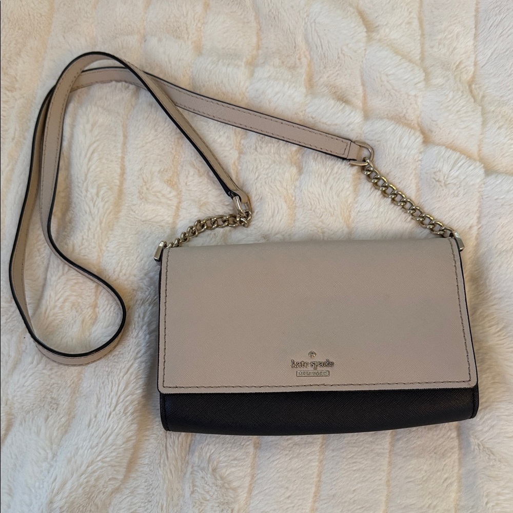 Kate Spade Two-Tone Cream and Black Crossbody Bag